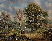 Barend Cornelis Koekkoek Walk in the woods USA oil painting artist